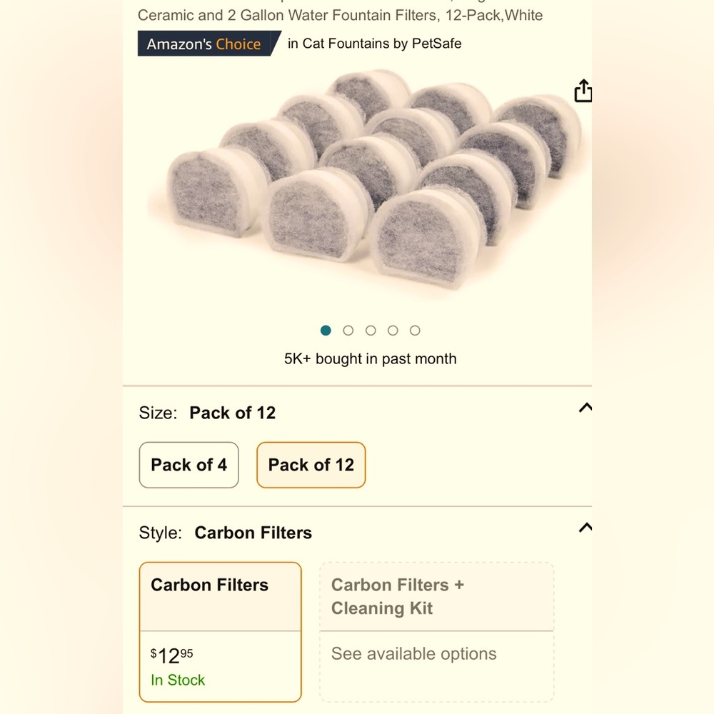 PetSafe Drinkwell Replacement Carbon Filters